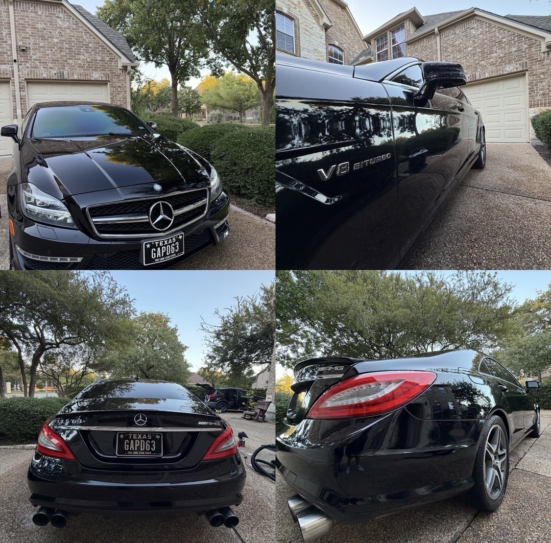 Glossy black Mercedes after detailing