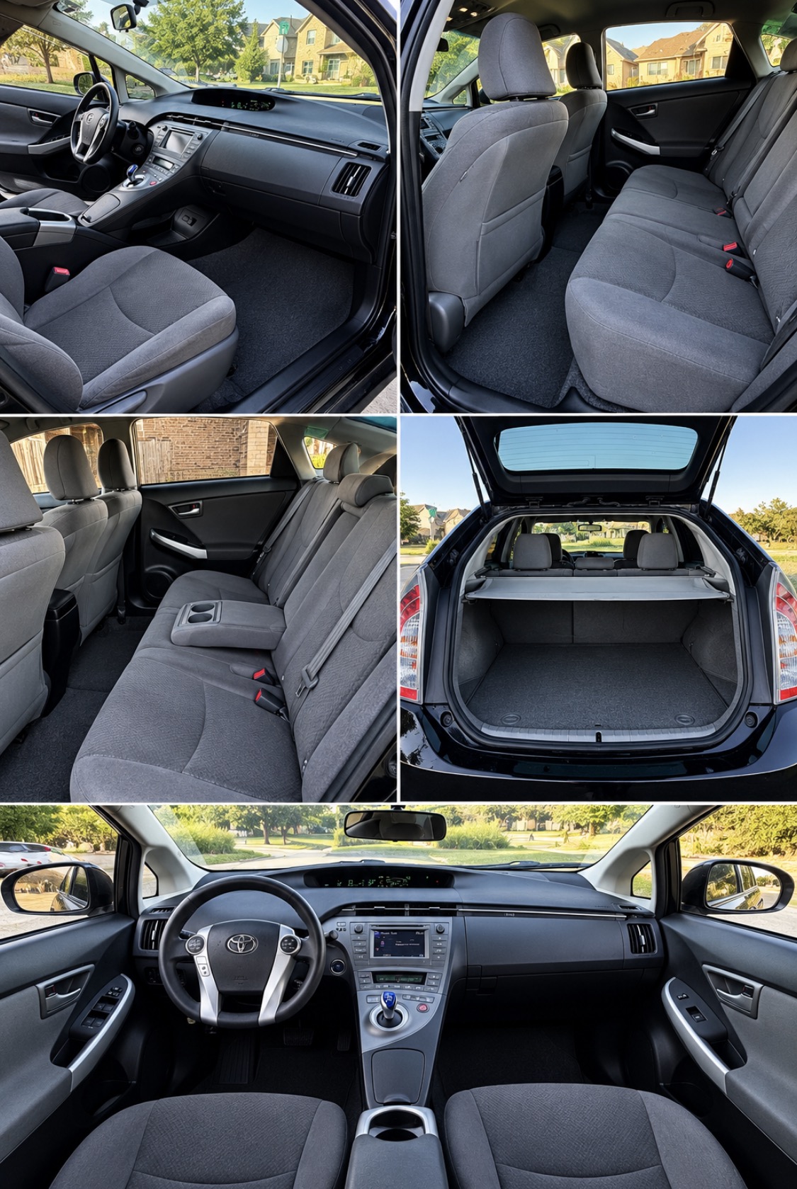 Clean Toyota Prius interior and cargo area